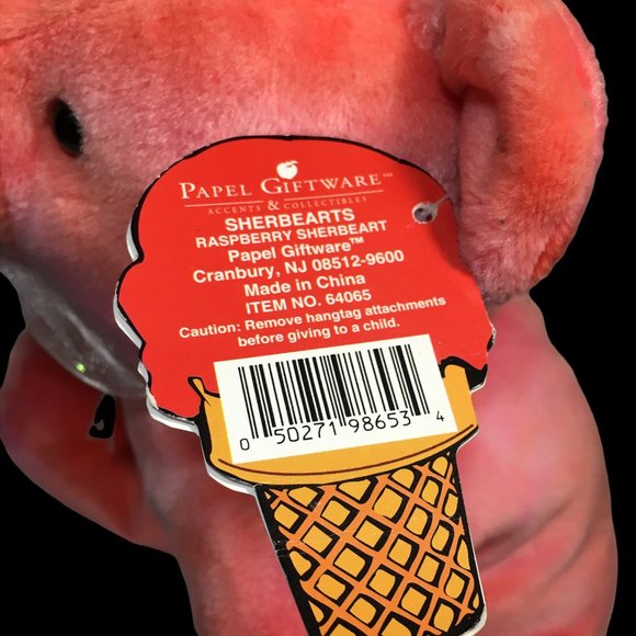 Papal Giftware Raspberry Sherbearts Teddy Bear Plush Pink Stuffed Animal RARE - Picture 10 of 11